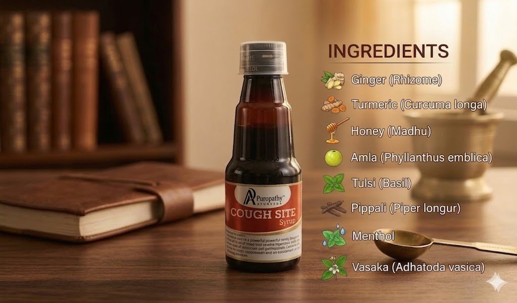 Coughsite Dry Cough Relief Herbal Syrup Ayurvedic Puropathy