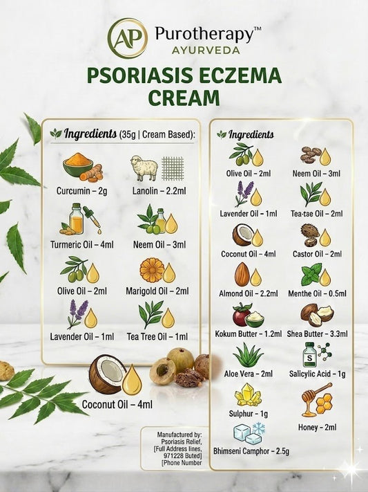 “Puropathy Psoriasis Eczema & Fungal Cream Ayurvedic Skin Healing Cream for Itching, Redness and Infection Relief”