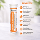 “L-Arginine effervescent tablets container with fizzy health supplement branding ARGIMIC”