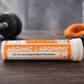 “L-Arginine effervescent tablets container with fizzy health supplement branding ARGIMIC”