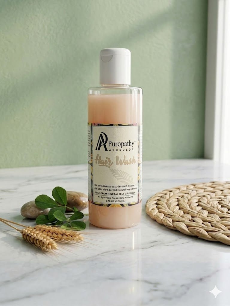 “Puropathy Ayurveda Hair Wash Herbal Shampoo for Smooth, Strong and Dandruff-Free Hair”