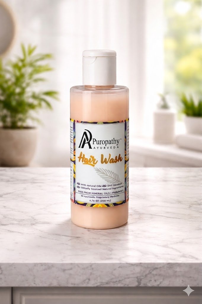“Puropathy Ayurveda Hair Wash Herbal Shampoo for Smooth, Strong and Dandruff-Free Hair”