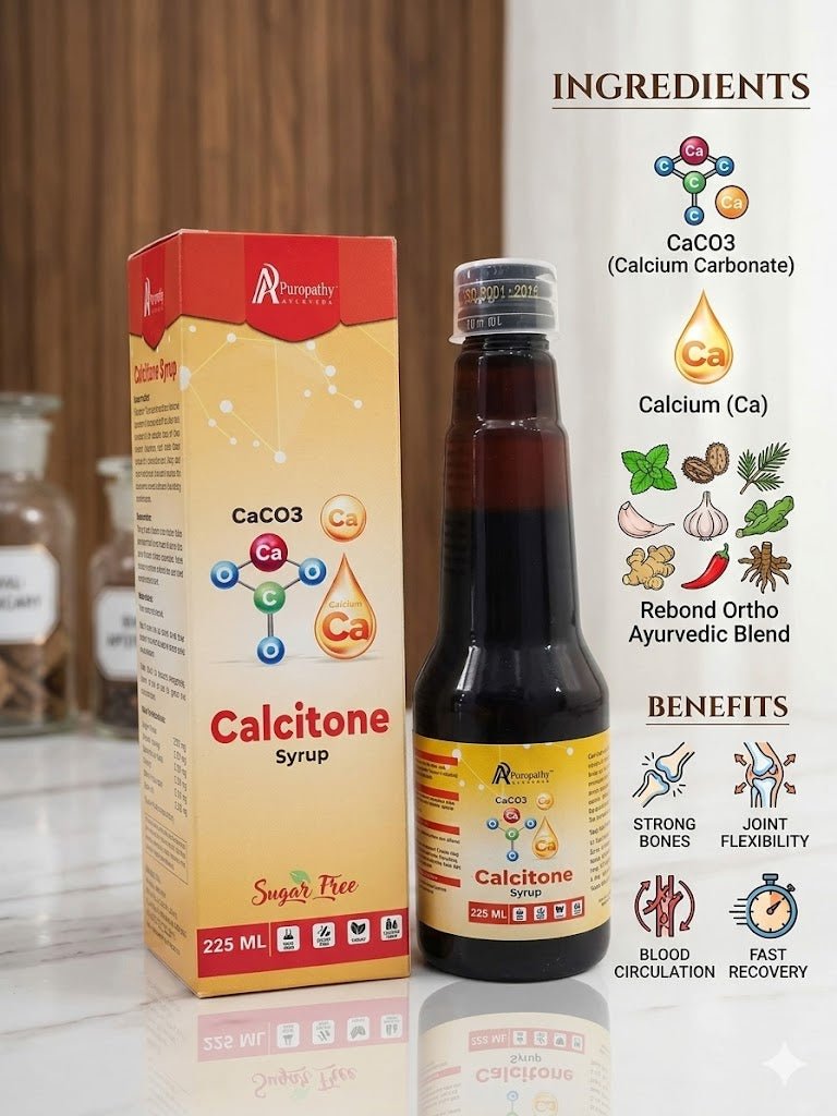 Calcitone Bone Support Calcium Syrup Ayurvedic Puropathy