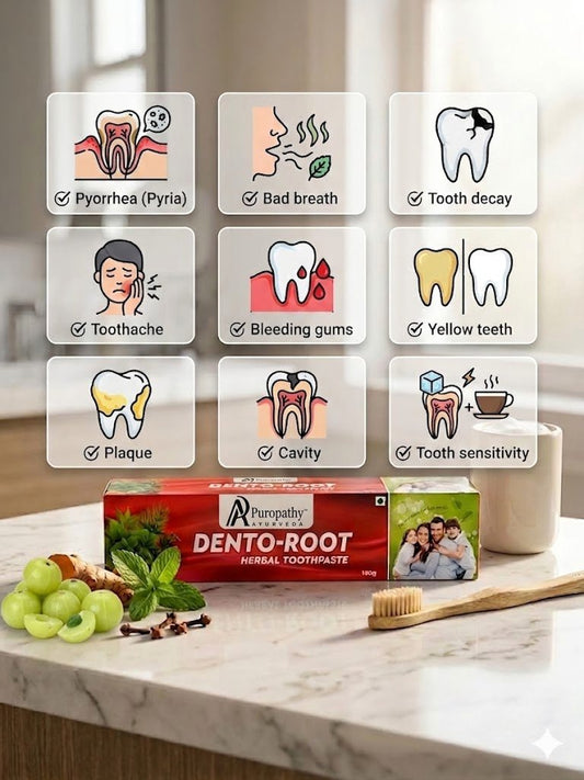 Dento Root Herbal Toothpaste Natural Teeth Care Puropathy