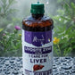 A bottle of Liver syrup sits on a table with herbs, spices, and amla. Icons illustrate liver detox, enzyme balance, metabolism, and antioxidants. Below reads: "Your partner in natural Ayurvedic Liver Care.