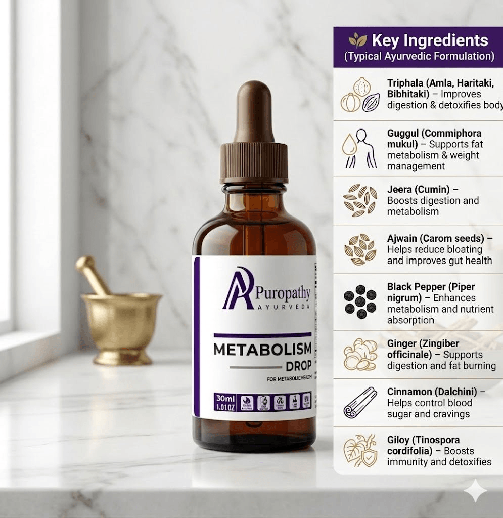 Puropathy Metabolism Drop Ayurvedic Liquid Formula for Improved Metabolism, Fat Burning and Energy Support”