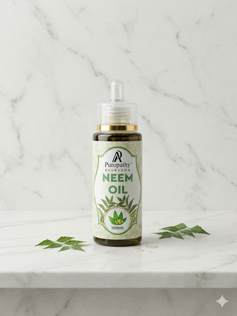 “Puropathy Neem Oil Cold-Pressed Ayurvedic Oil for Acne, Skin Healing and Scalp Care”