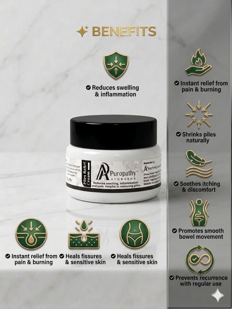 “Puropathy Piles Relief Cream Ayurvedic Formula for Hemorrhoid Pain, Burning and Swelling Relief”