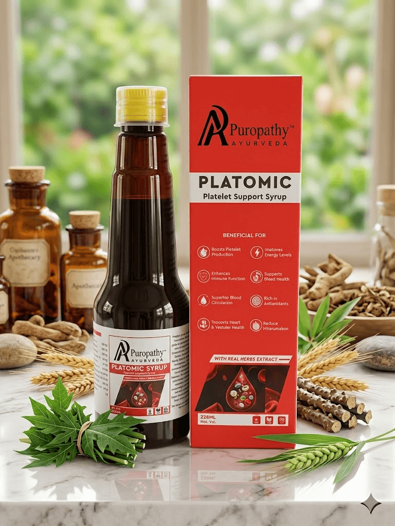 “Puropathy Platomic Syrup Ayurvedic Platelet Support Formula with Papaya Leaf and Giloy”