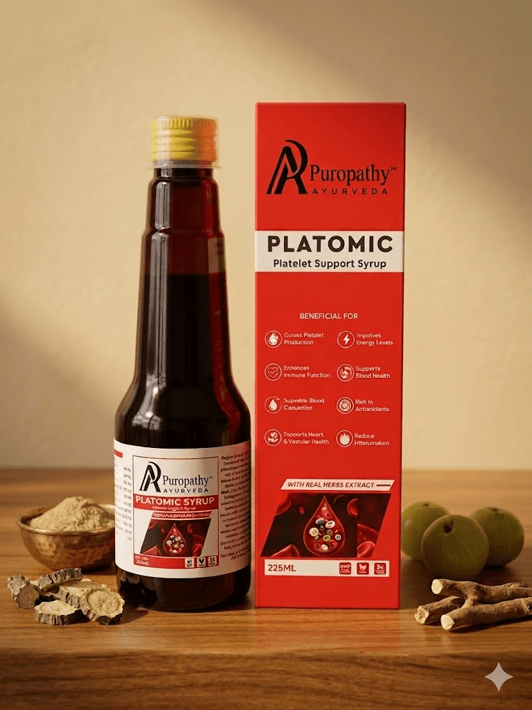 “Puropathy Platomic Syrup Ayurvedic Platelet Support Formula with Papaya Leaf and Giloy”