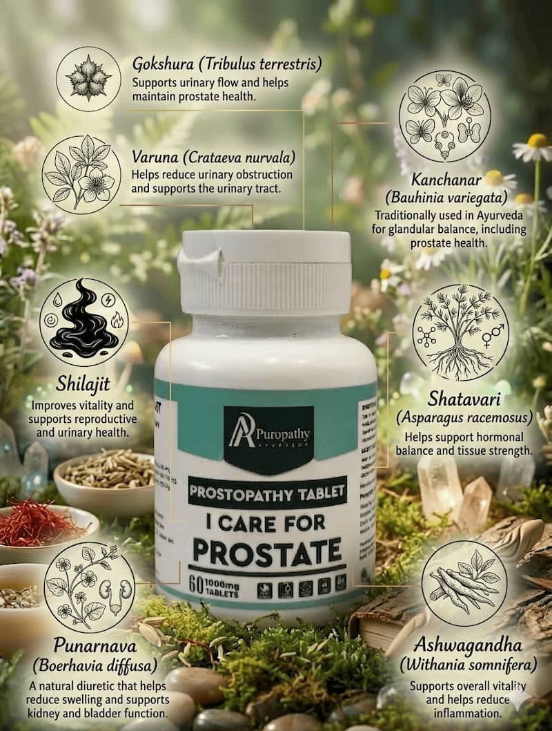 “Puropathy Prostate Care Ayurvedic Supplement for Enlarged Prostate, Urinary Health and Men's Wellness”