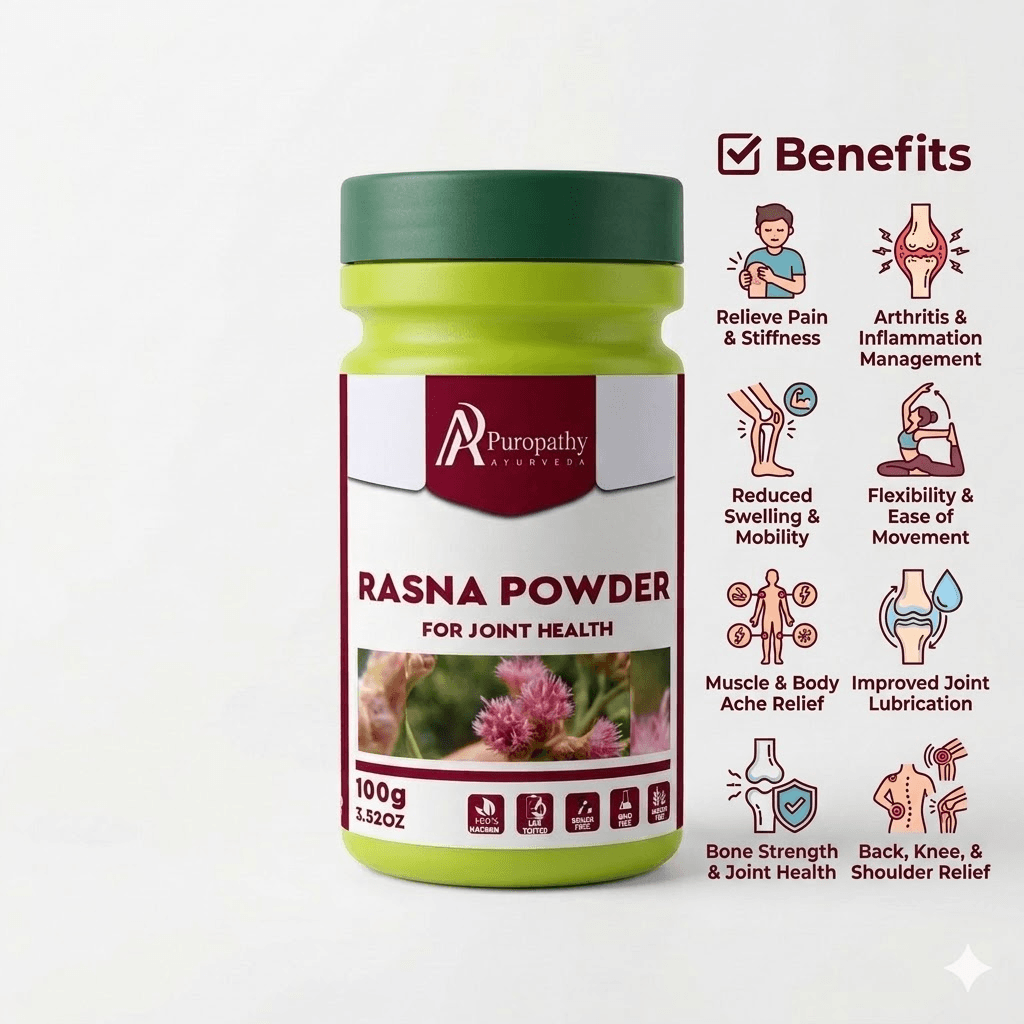 “Puropathy Rasna Powder Ayurvedic Herbal Powder for Joint Pain Relief, Inflammation Reduction and Mobility Support”