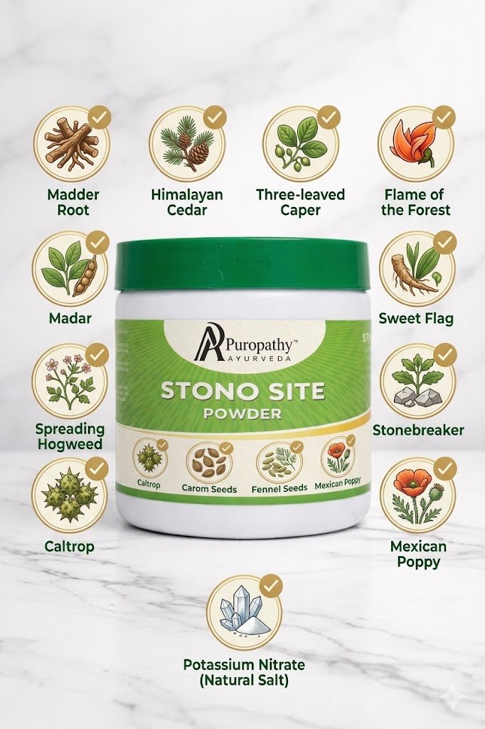 Stonesite Kidney Stone Dissolve Ayurvedic Powder Puropathy